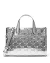 Michael Kors Gigi Small East West Messenger Tote In Silver