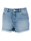 Michael Kors Gingham Flat Frnt Short In Blue