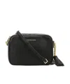 Michael Kors Ginny Leather Crossbody Bag In Black