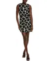 Michael Kors Collection Giraffe Jacquard Shift Dress In Black