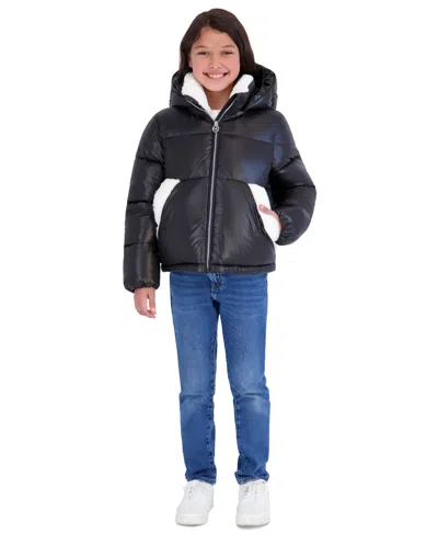 Michael Kors Kids' Girls' 5-16 Heavy Weight Long-sleeve Puffer Jacket In Black