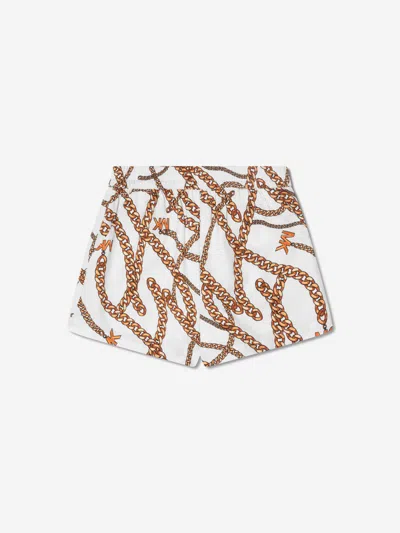 Michael Kors Kids' Chain Link-print Shorts In White