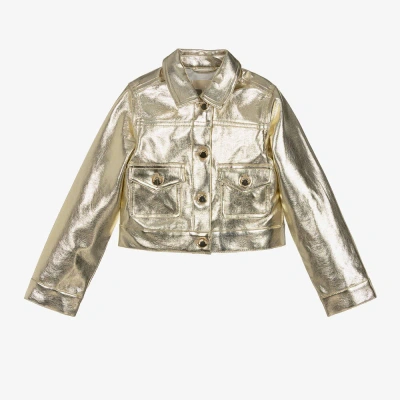 Michael Kors Babies' Girls Gold Faux Leather Jacket