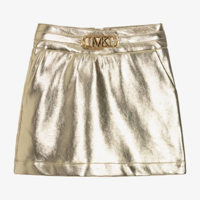 Michael Kors Kids' Girls Gold Faux Leather Skirt