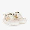 MICHAEL KORS GIRLS IVORY & GOLD LACE-UP TRAINERS