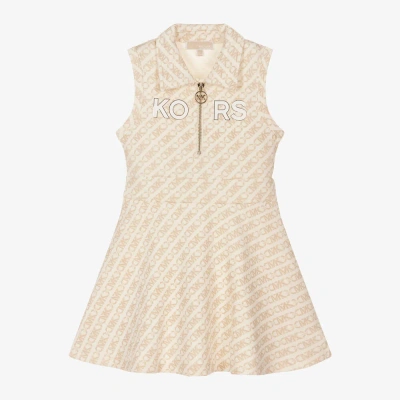Michael Kors Kids' Girls Ivory Empire Print Jersey Dress