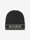MICHAEL KORS GIRLS KNITTED PULL ON HAT 10 - 12 YRS BLACK
