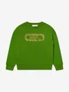 Michael Kors Girls Logo Sweatshirt In Green