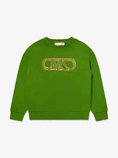 Michael Kors Girls Logo Sweatshirt In Green