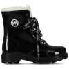 Michael Kors Girls Black Faux Patent Leather Boots In Black