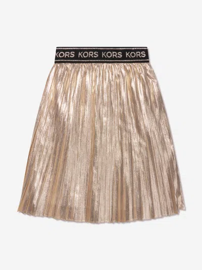 Michael Kors Babies' Girls Pleated Skirt In Gold
