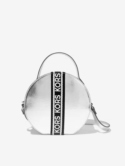 Michael Kors Girls Round Logo Handle Bag In Silver