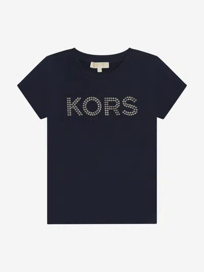 Michael Kors Kids' Logo-appliqué Jersey T-shirt In Blue