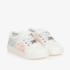 MICHAEL KORS GIRLS WHITE FAUX LEATHER TRAINERS