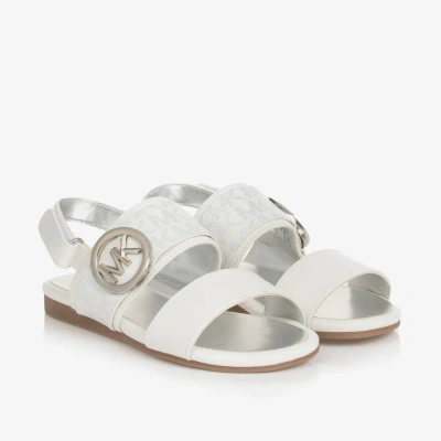 Michael Kors Kids' Girls White Mk Velcro Sandals