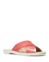 Michael Kors Glenda Sandals Women's Red Cross Strap Slip-on Slide Jobb428 In Red