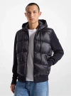 Michael Kors Men's Mixed-media Hooded Zip Sweater Jacket In Blue