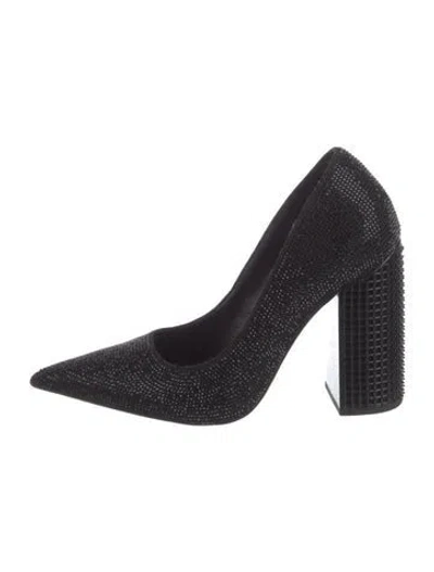 Pre-owned Michael Kors Glitter Crystal Embellishments Pumps In Black