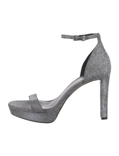 Pre-owned Michael Kors Glitter Sandals In Silver