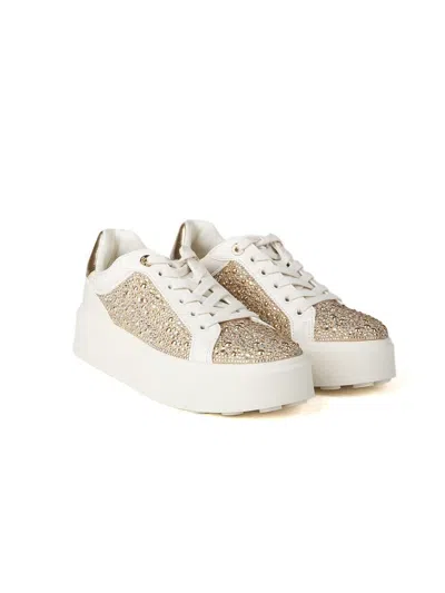 Michael Kors Glitter-panel Platform Sneaker In Neutral