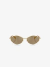 Michael Kors Gold Coast 56mm Angular Sunglasses In Gold
