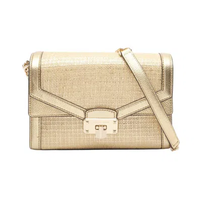 Pre-owned Michael Kors Gold Leather Fabric Shoulder Bag ()