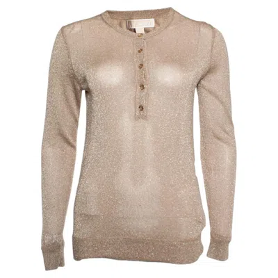 Pre-owned Michael Kors , Gold Lurex Top In Brown