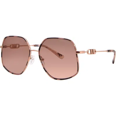 Michael Kors Gold Metal Sunglasses In Multi