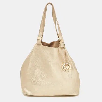 Pre-owned Michael Kors Gold Soft Leather Colgate Tote