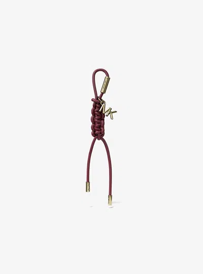 Michael Kors Gold-tone And Braided Cord Bag Charm In Red