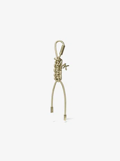 MICHAEL KORS GOLD-TONE AND METALLIC BRAIDED CORD BAG CHARM