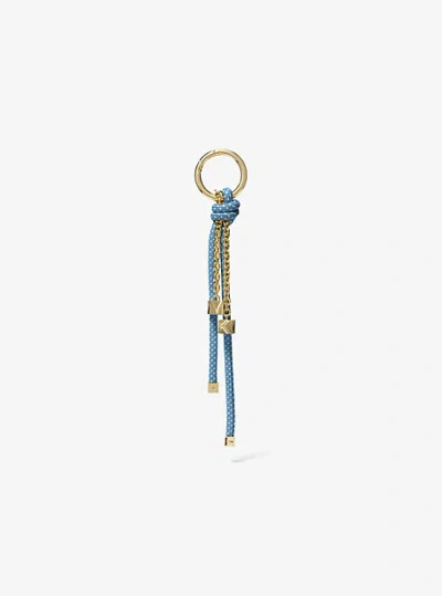 Michael Kors Gold-tone And Speckled Cord Bag Charm In Blue