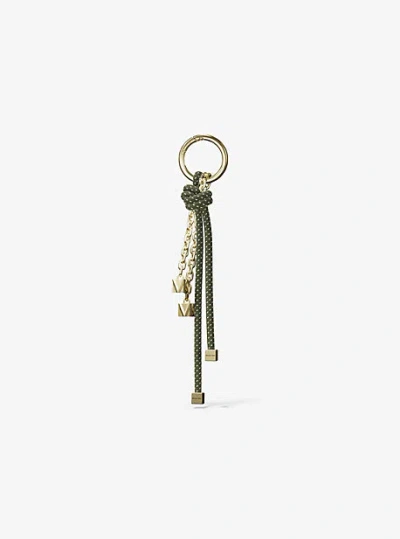 Michael Kors Gold-tone And Speckled Cord Bag Charm In Green
