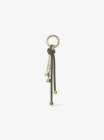 Michael Kors Gold-tone And Speckled Cord Bag Charm In Green