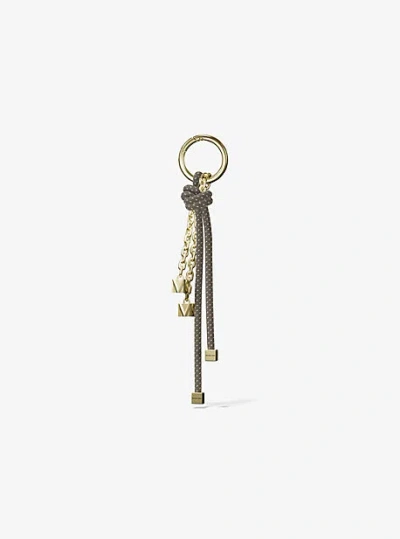 Michael Kors Gold-tone And Speckled Cord Bag Charm In Green