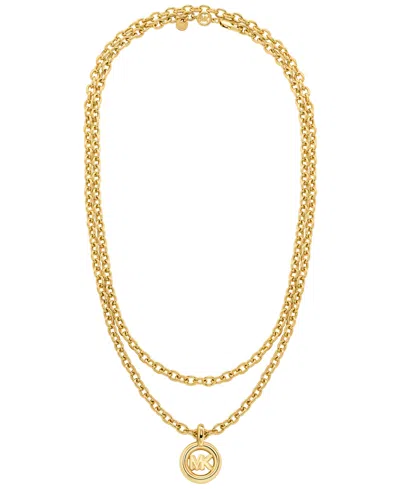 Michael Kors Gold-tone Double Layer Logo Necklace