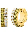 Michael Kors Colored Stone Huggie Earrings In Gold