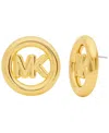Michael Kors Gold-tone Medium Logo Stud Earrings In Gold