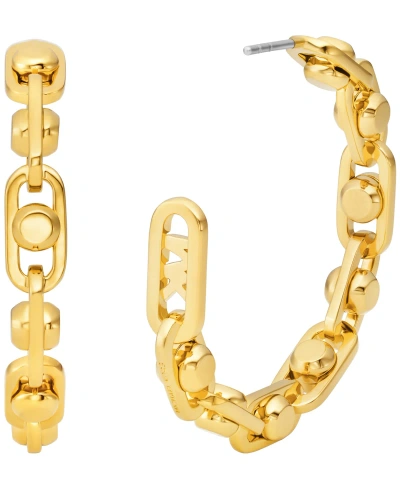 Michael Kors Gold-tone Or Silver-tone Astor Link Hoop Earrings