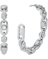 Michael Kors Gold-tone Or Silver-tone Astor Link Hoop Earrings In Silver