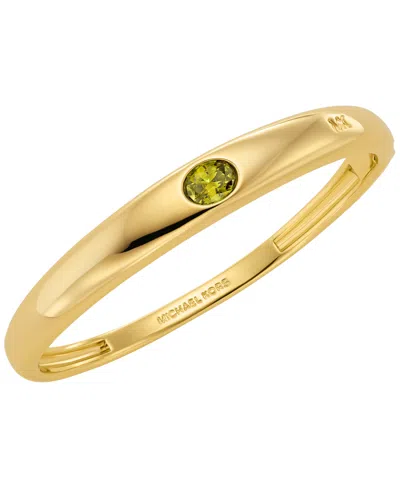 MICHAEL KORS GOLD-TONE OVAL STONE BANGLE BRACELET