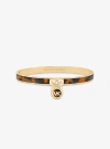 Michael Kors Gold-tone Plated Lock Tortoise Bangle In Gold