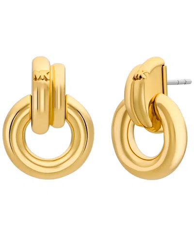 MICHAEL KORS GOLD TONE TORUS DROP EARRINGS