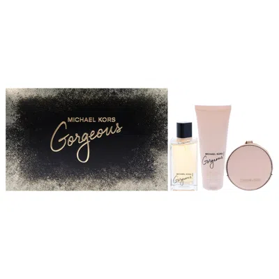 Michael Kors Gorgeous By  For Women - 3 Pc Gift Set 3.4oz Edp Spray, 3.4oz Body Lotion, Round Purse In Multi