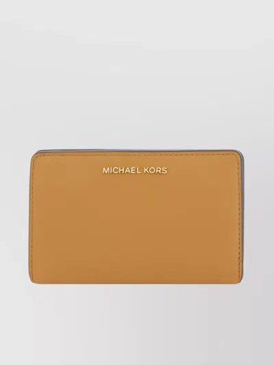 Michael Kors Grained Leather Billfold Wallet In Brown