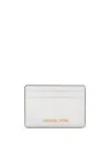 Michael Kors Grained-leather Card Holder In White