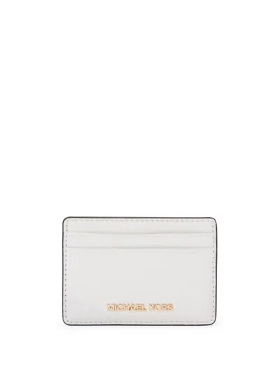 Michael Kors Grained-leather Card Holder In White
