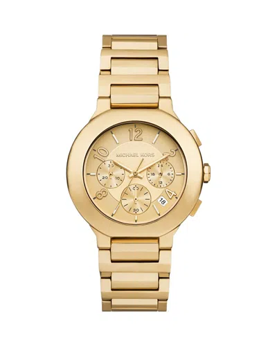 Michael Kors Gramercy Chronograph Gold-tone Stainless Steel Watch, 40mm In Gold/gold