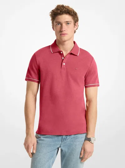 Michael Kors Gramercy Cotton Polo Shirt In Red