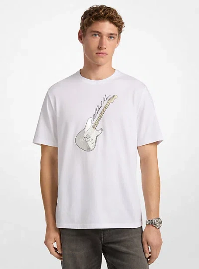 Michael Kors Graphic Cotton T-shirt In White
